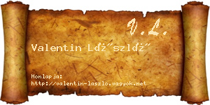 Valentin László névjegykártya
